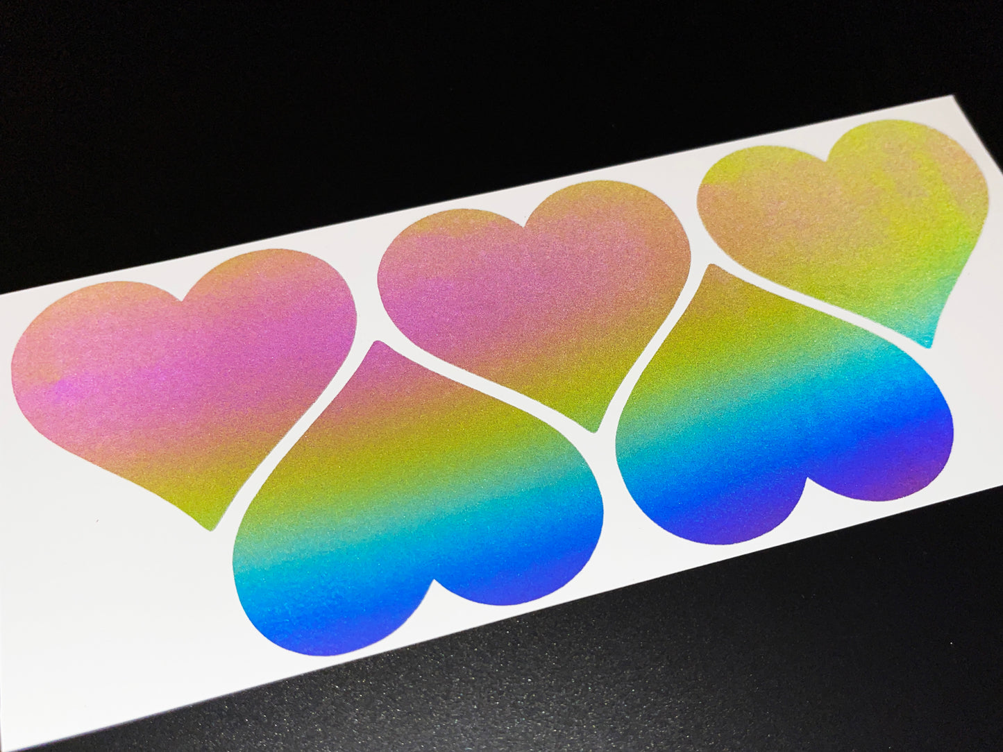 Heart (Large) Reflective Rainbow Bright Bike Stickers
