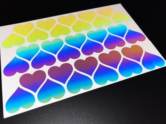 Heart (Medium) Reflective Rainbow Bright Bike Stickers