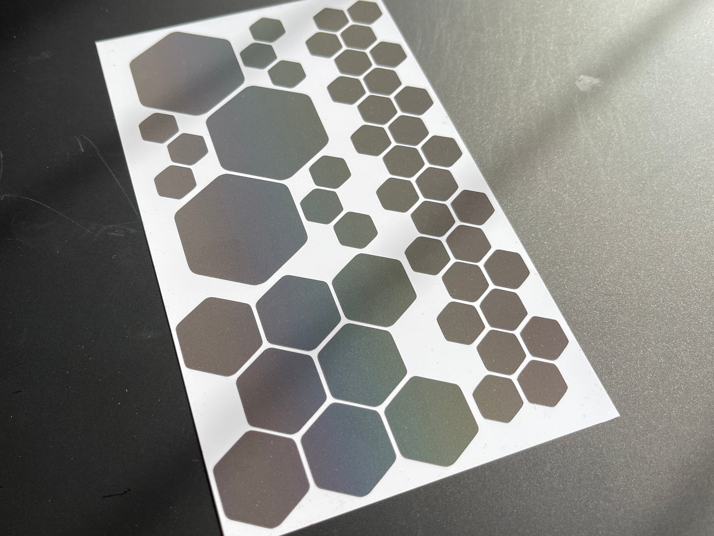 Hexagon (Assorted) Reflective Rainbow Bright Bike Stickers