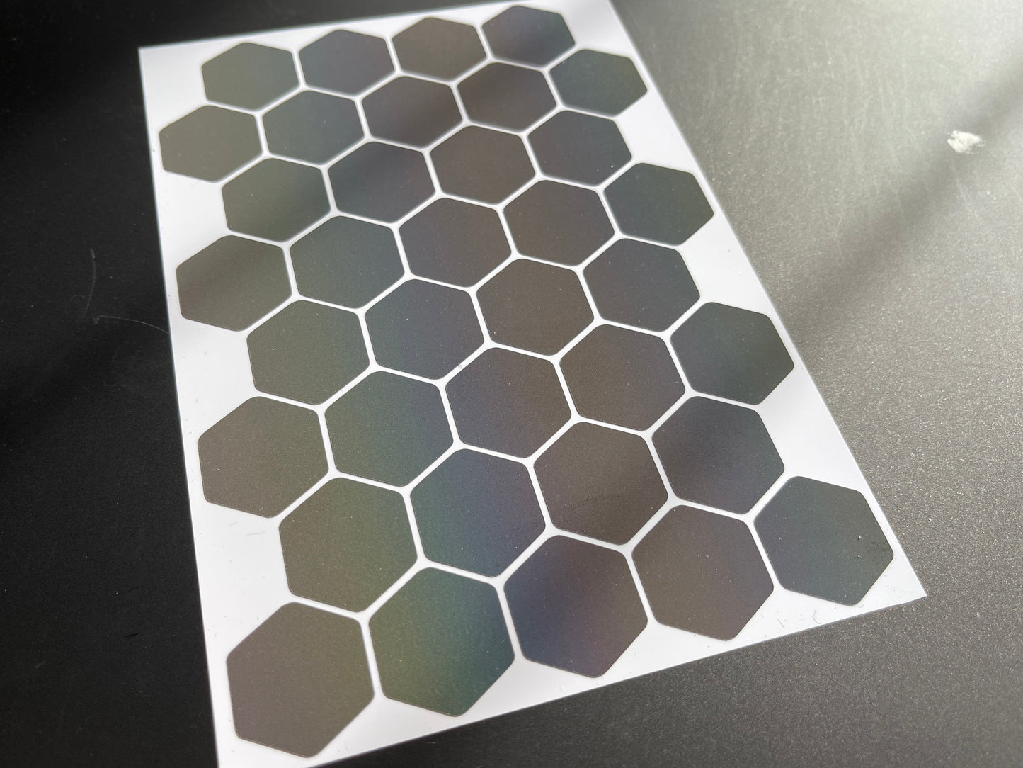 Hexagon (Medium) Reflective Rainbow Bright Bike Stickers