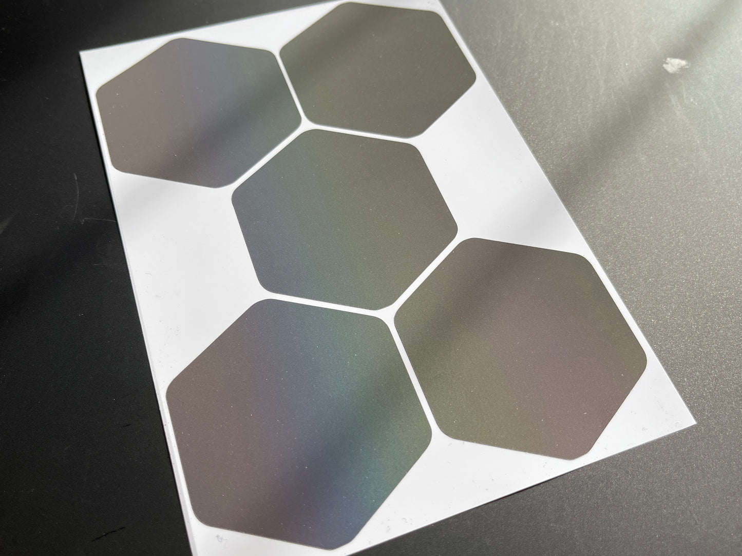 Hexagon (Extra Large) Reflective Rainbow Bright Bike Stickers