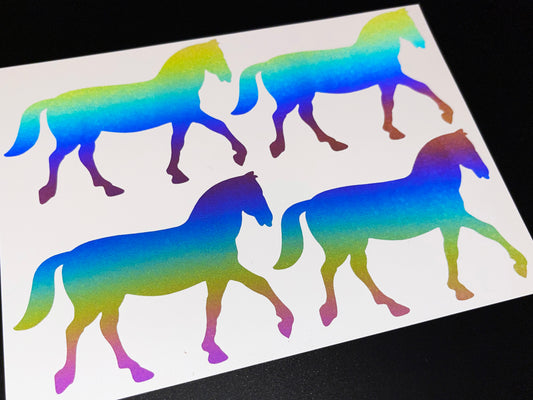 Horse (Medium) Reflective Rainbow Bright Bike Stickers