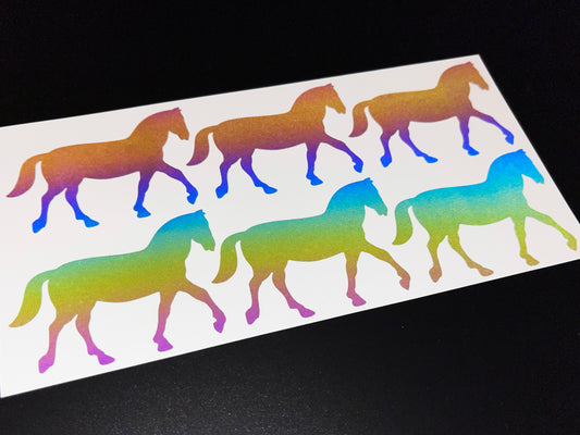 Horse (Small) Reflective Rainbow Bright Bike Stickers