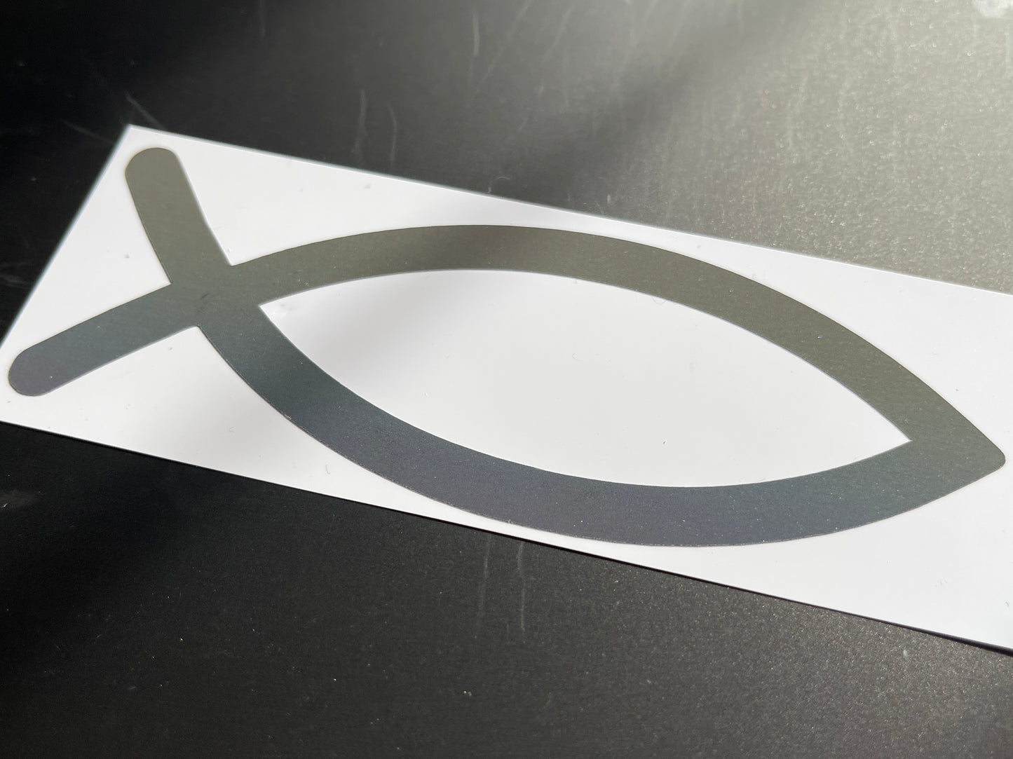 Jesus Fish Ichthys (Large) Reflective Rainbow Bright Bike Stickers