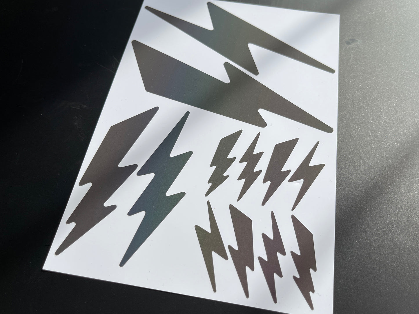 Lightning Bolt (Assorted) Reflective Rainbow Bright Bike Stickers