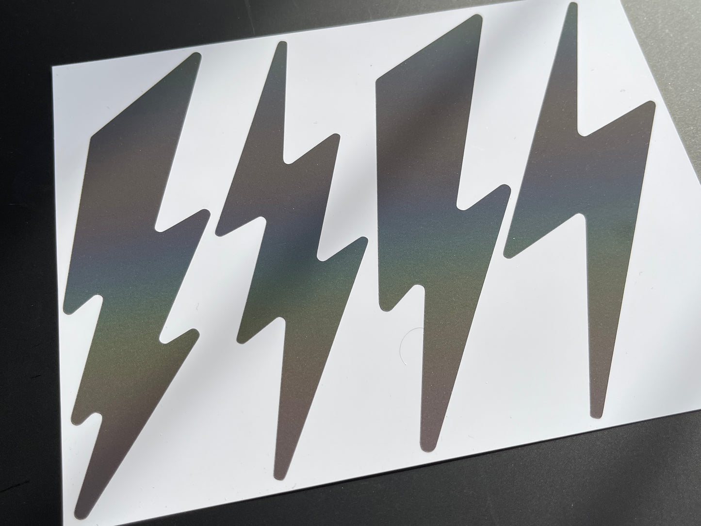 Lightning Bolt (Extra Large) Reflective Rainbow Bright Bike Stickers