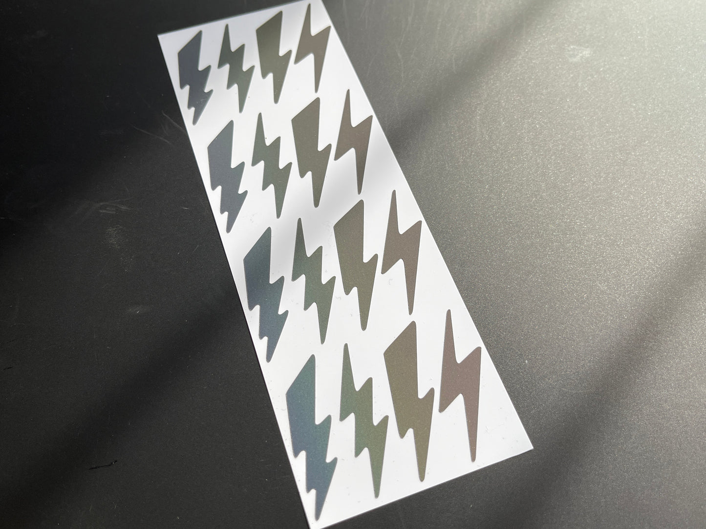 Lightning Bolt Reflective Rainbow Bright Bike Stickers