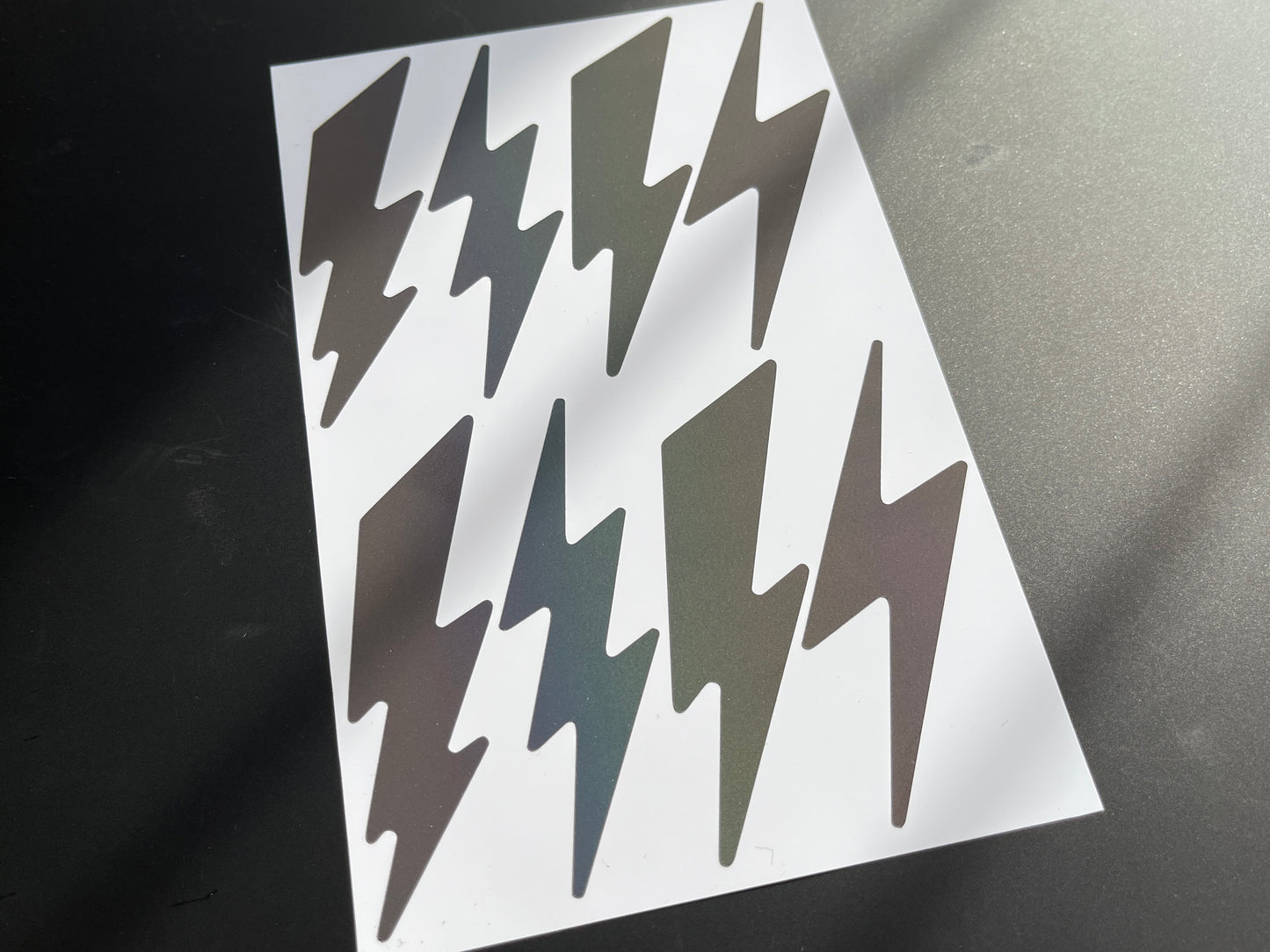 Lightning Bolt (Large) Reflective Rainbow Bright Bike Stickers