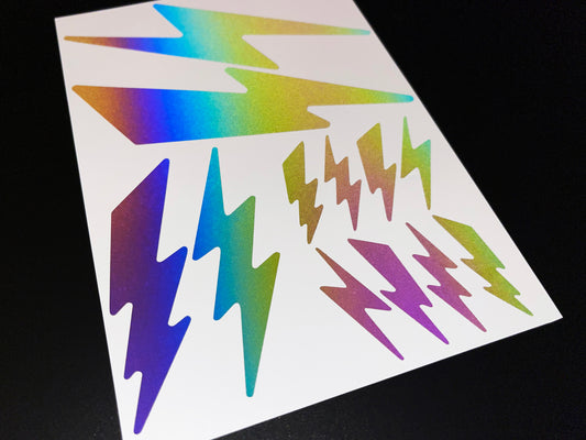 Lightning Bolt (Assorted) Reflective Rainbow Bright Bike Stickers