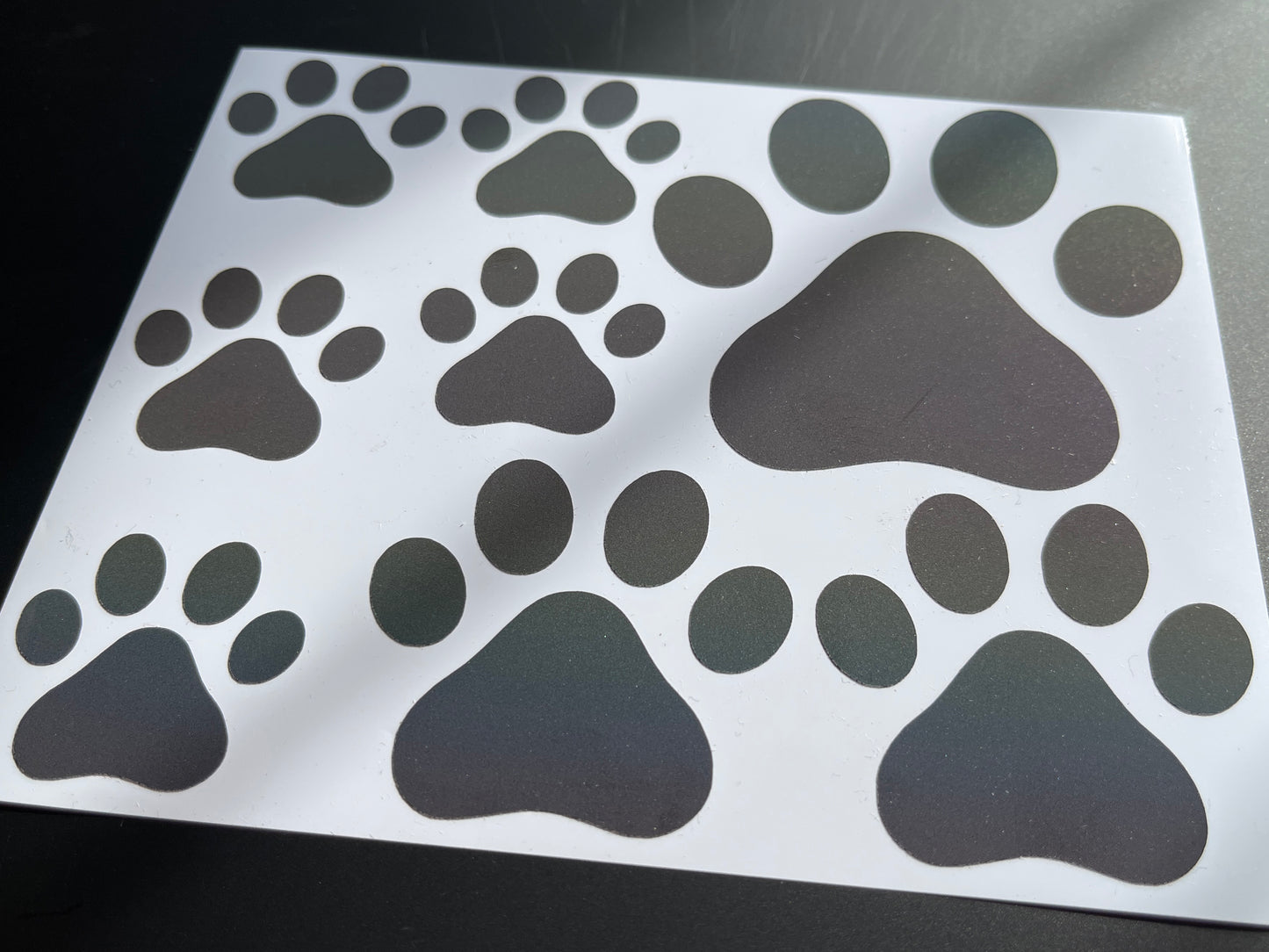 Paw Print (Assorted) Reflective Rainbow Bright Bike Stickers
