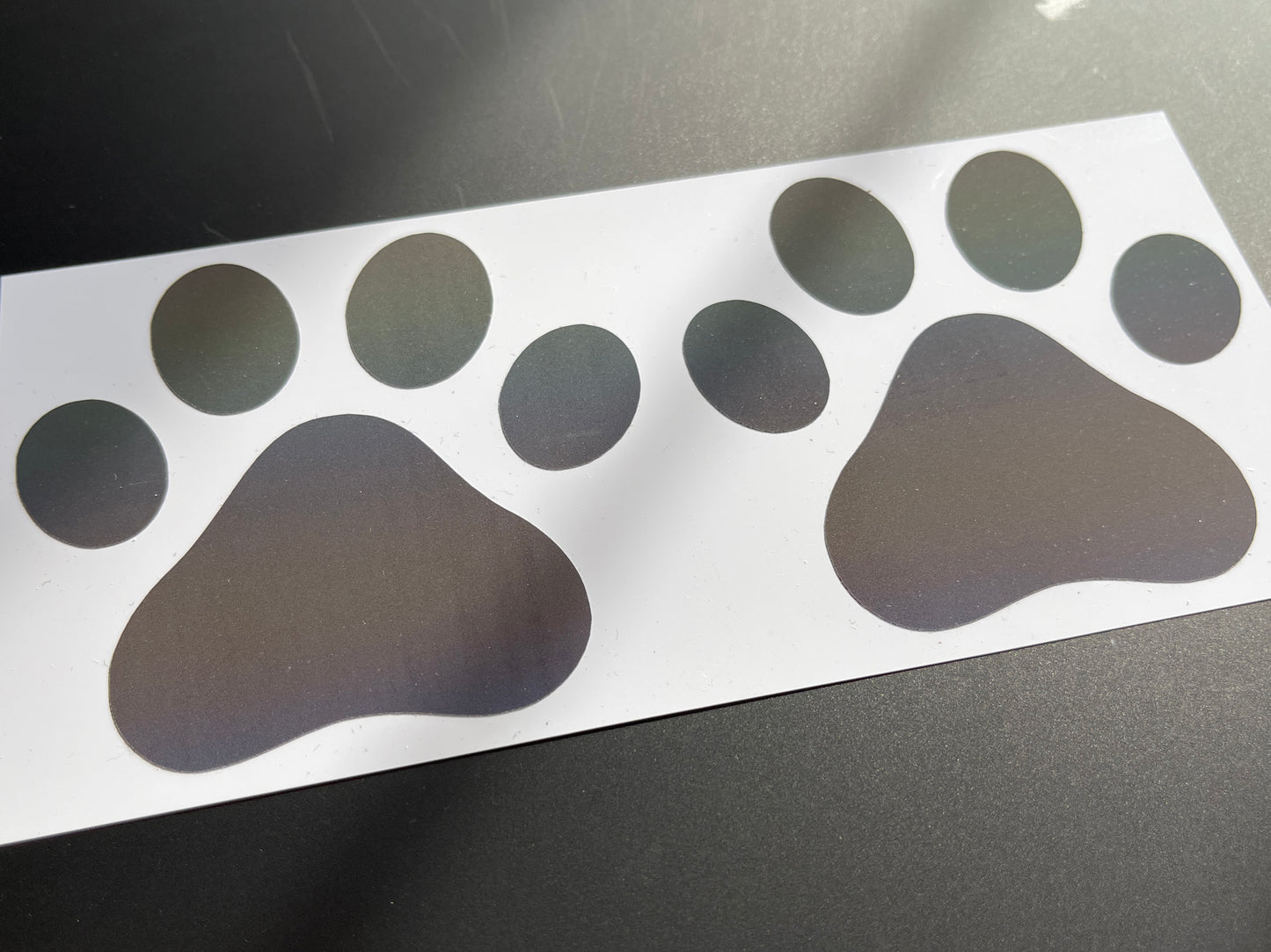 Paw Print (Medium) Reflective Rainbow Bright Bike Stickers