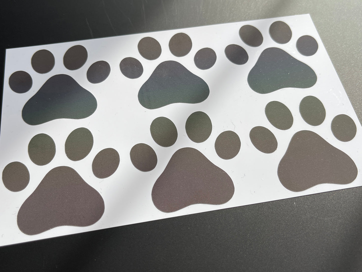 Paw Print (Small) Reflective Rainbow Bright Bike Stickers