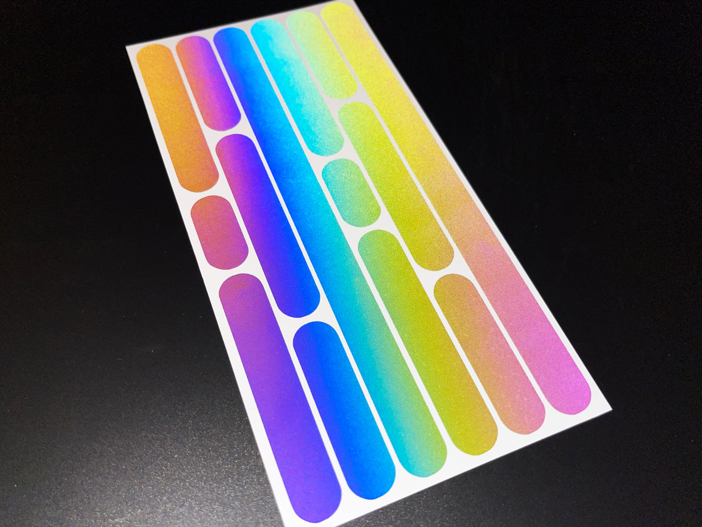 Pencil Reflective Rainbow Bright Bike Stickers