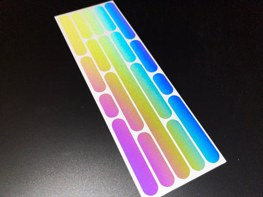 Pencil (Small) Reflective Rainbow Bright Bike Stickers
