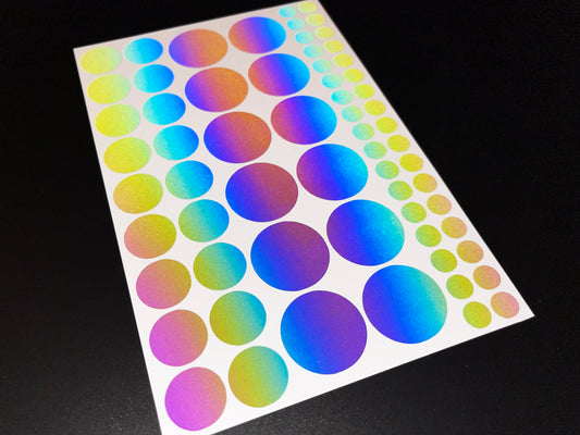 Polka Dot (Assorted) Reflective Rainbow Bright Bike Stickers