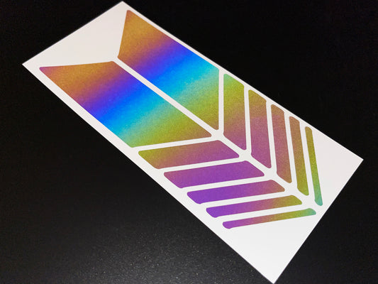 Rainbow Bright Reflective Racing Stripe Motorcycle Helmet Stickers