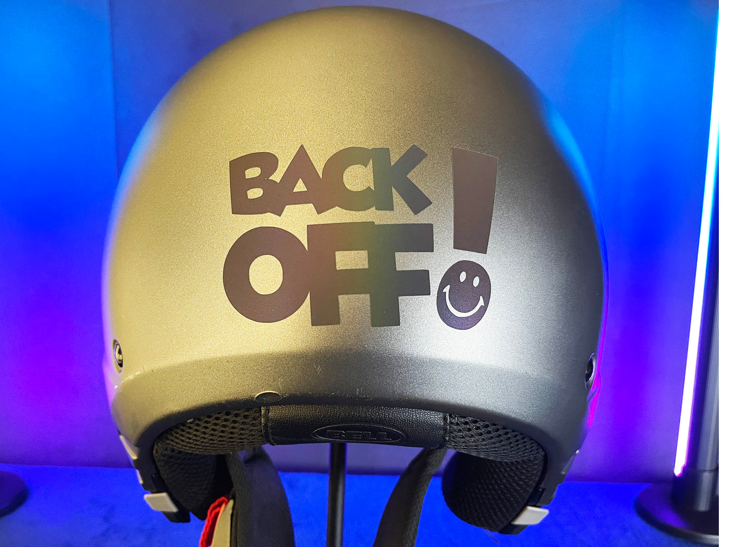 Reflective Rainbow Bright Back Off Motorcycle Helmet Stickers