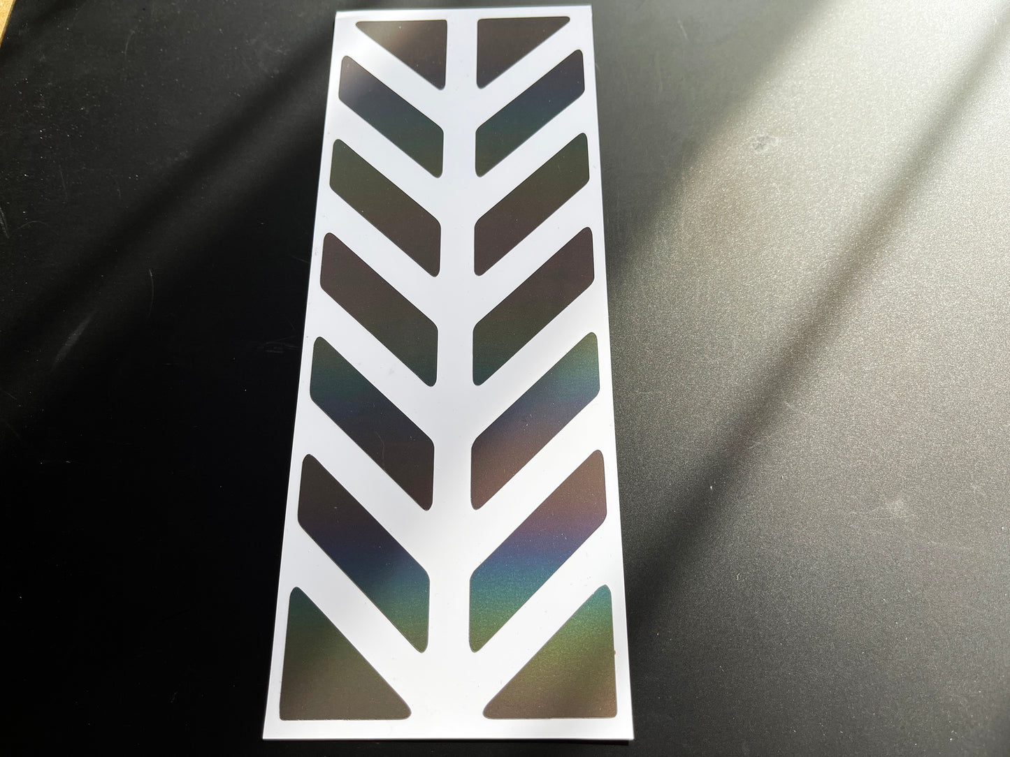Rainbow Bright Reflective Universal Motorcycle Pannier Chevron Stickers