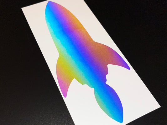 Rocket (Extra Large) Reflective Rainbow Bright Bike Stickers