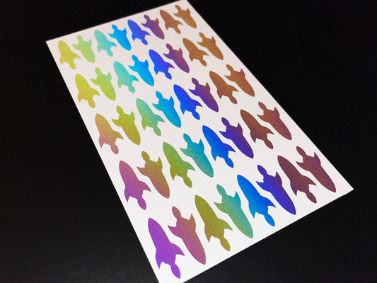Rocket (Extra Small) Reflective Rainbow Bright Bike Stickers