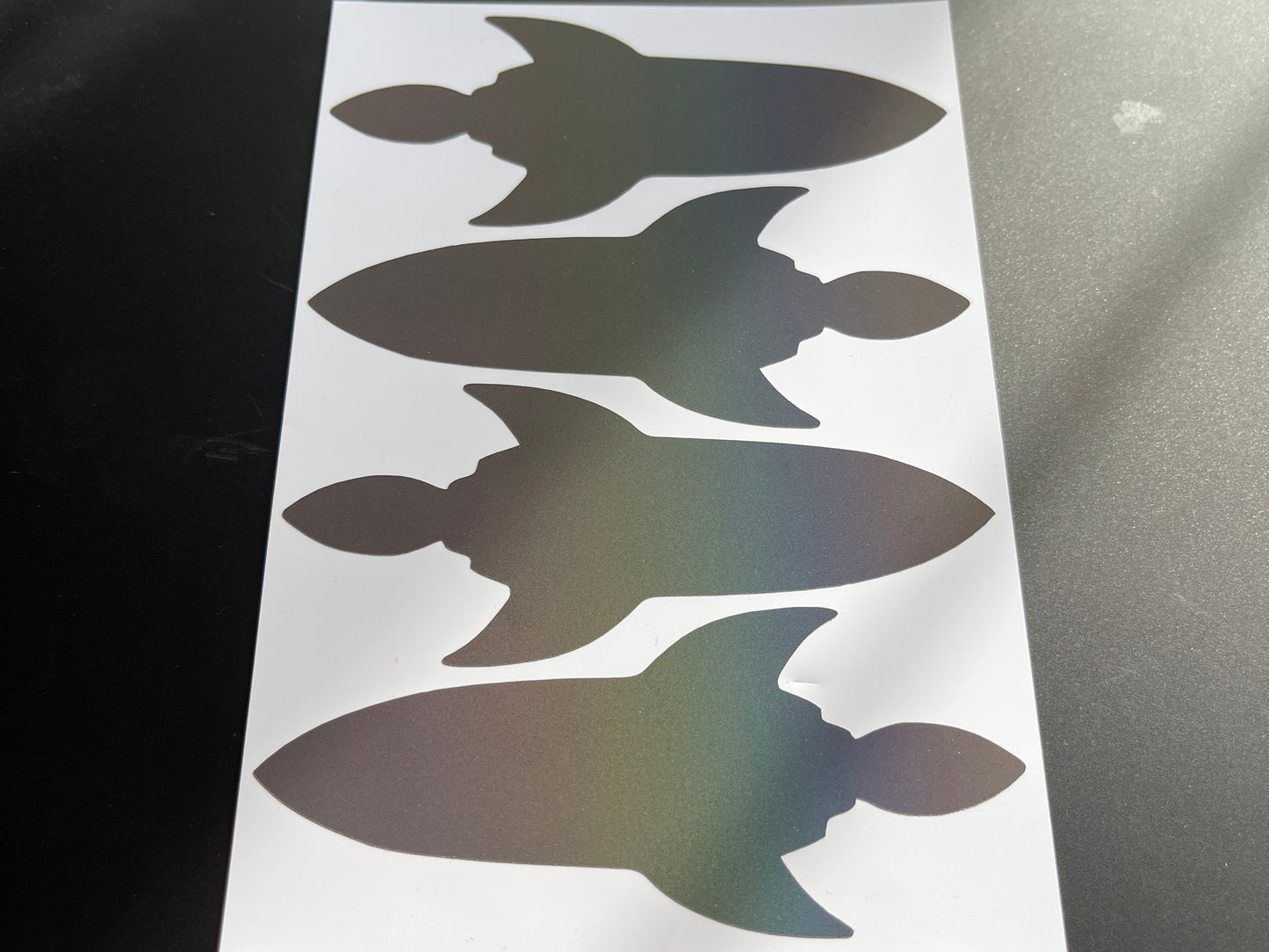 Rocket (Large) Reflective Rainbow Bright Bike Stickers