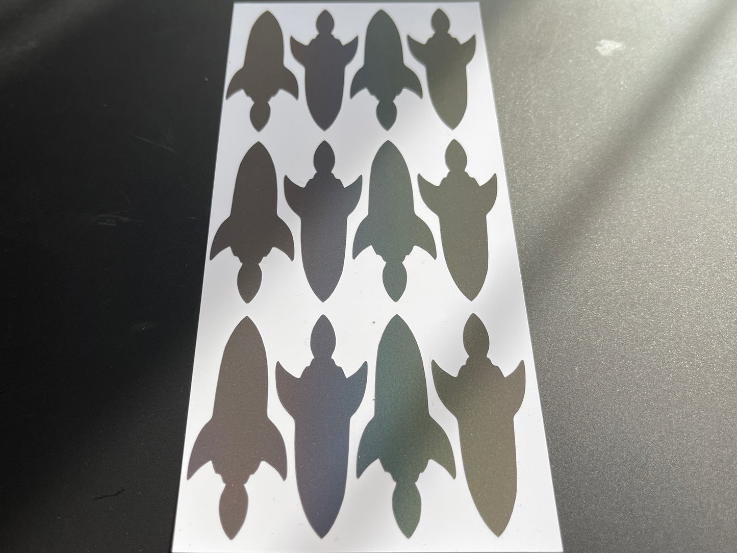 Rocket (Medium) Reflective Rainbow Bright Bike Stickers