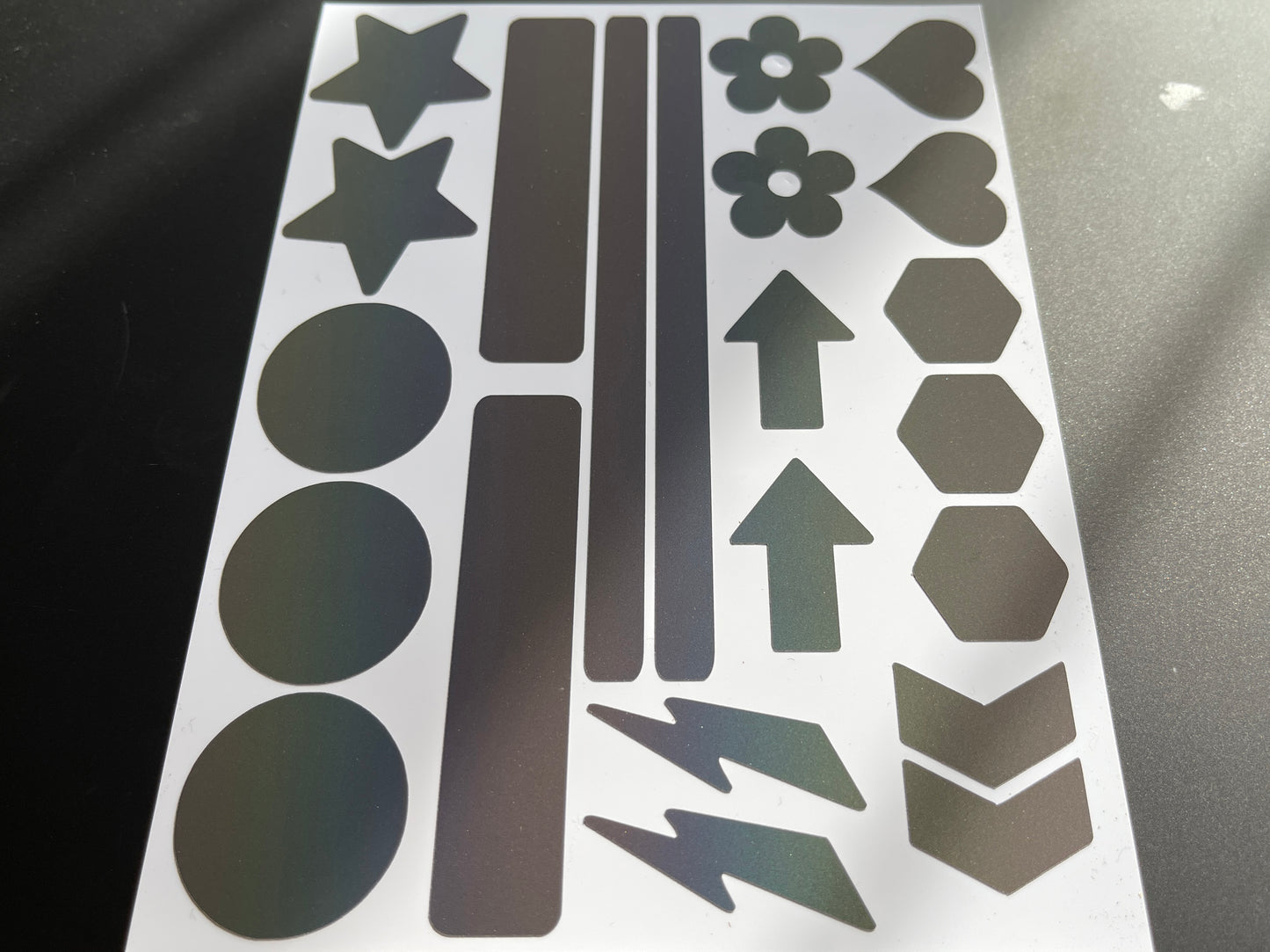 Shape Assortment Reflective Rainbow Bright Bike Stickers