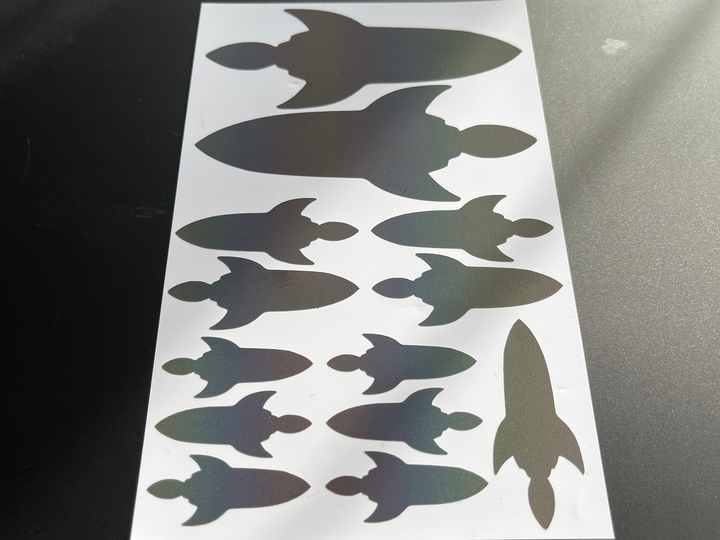 Rocket (Assorted) Reflective Rainbow Bright Bike Stickers