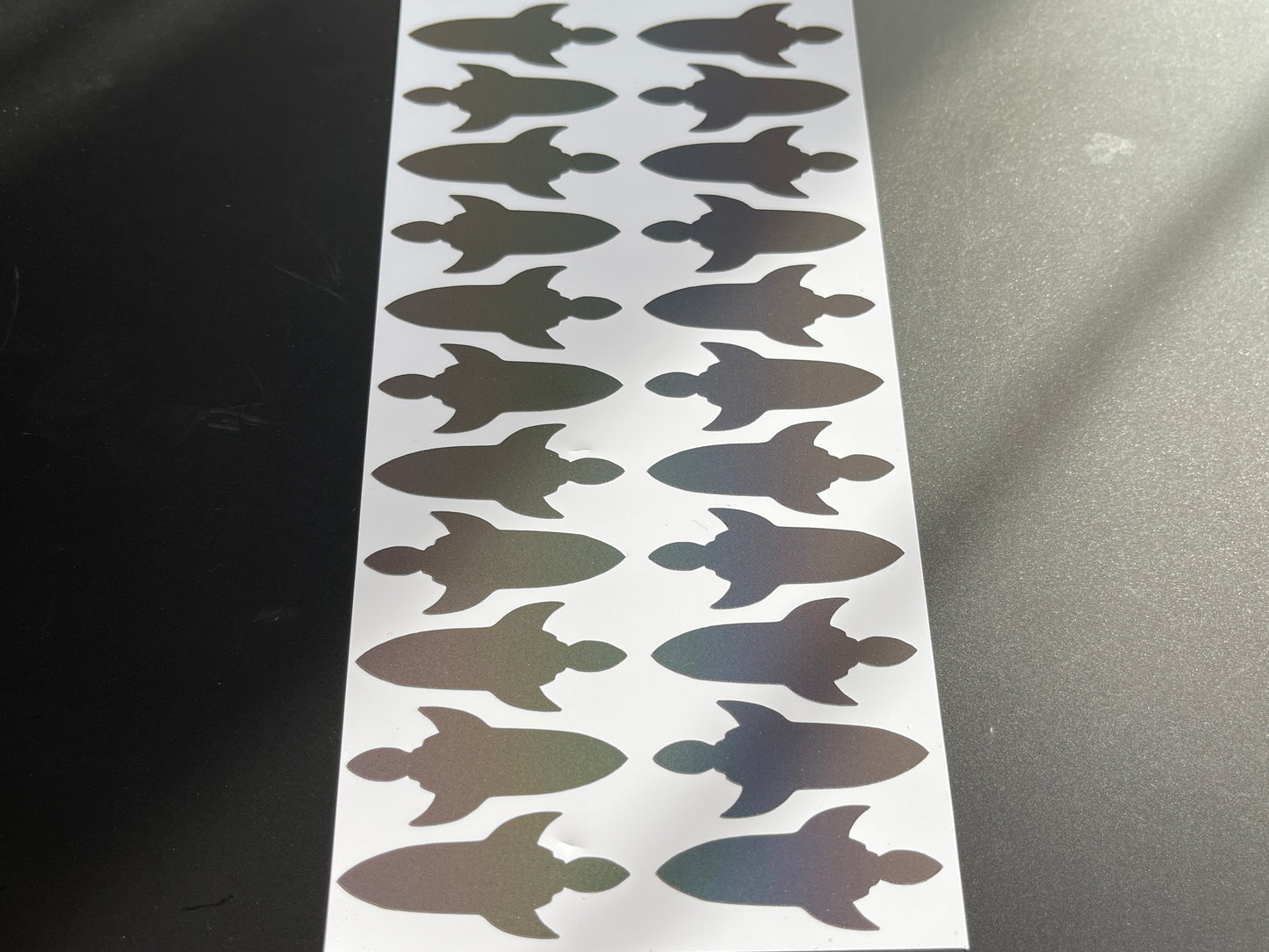 Rocket (Small) Reflective Rainbow Bright Bike Stickers