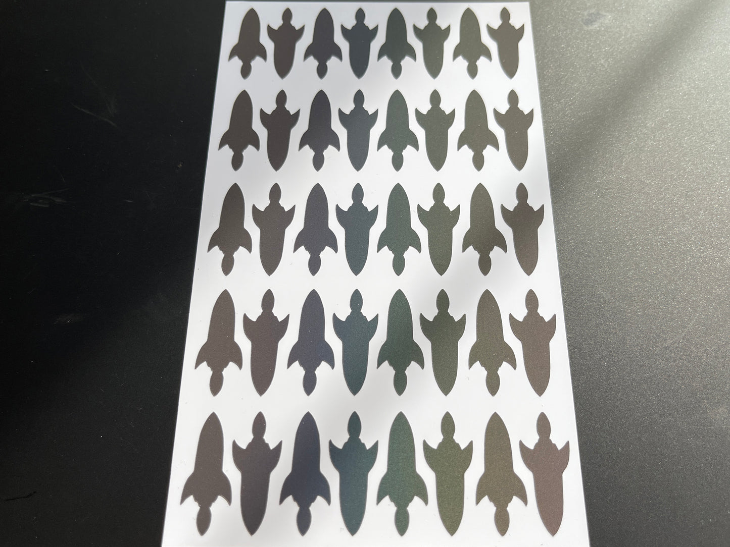 Rocket (Extra Small) Reflective Rainbow Bright Bike Stickers