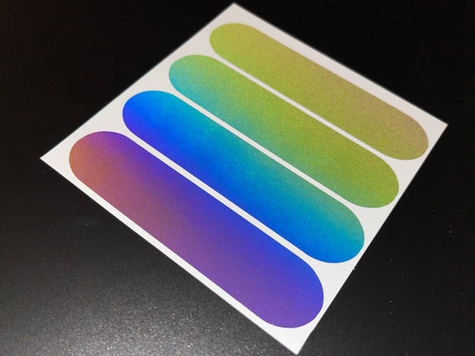 Rainbow Bright Reflective Rounded Motorcycle Helmet Stickers