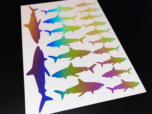 Shark (Assorted) Reflective Rainbow Bright Bike Stickers