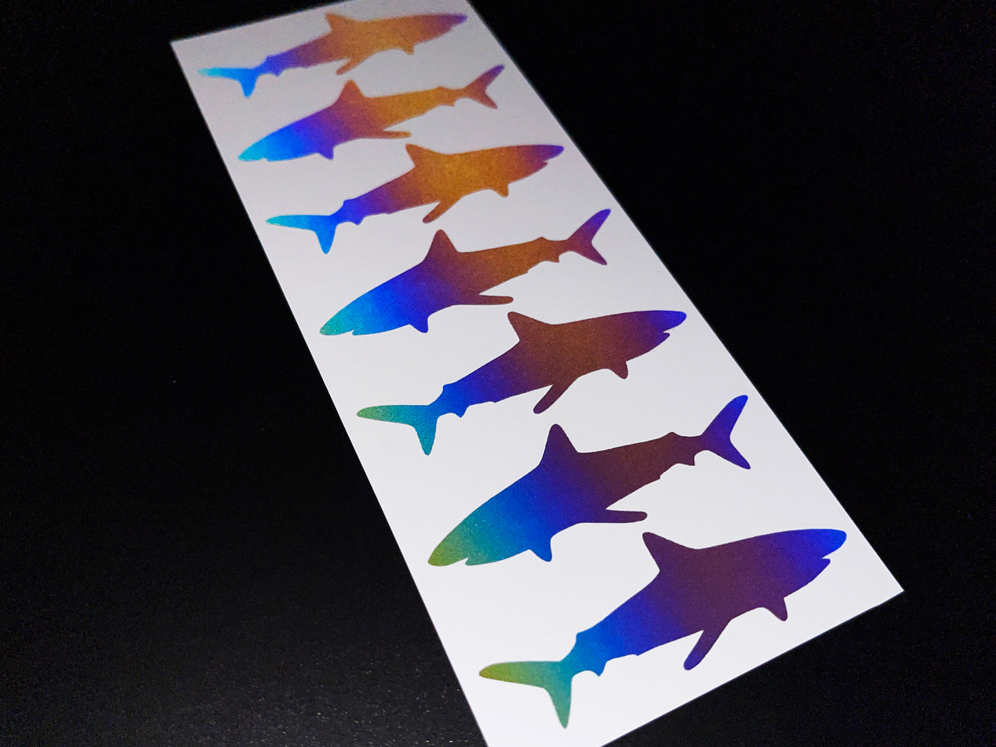 Shark (Medium) Reflective Rainbow Bright Bike Stickers