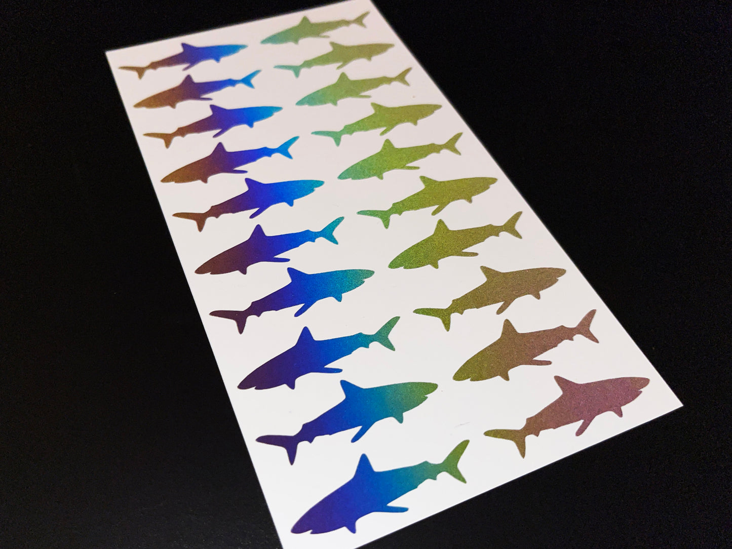 Shark (Small) Reflective Rainbow Bright Bike Stickers