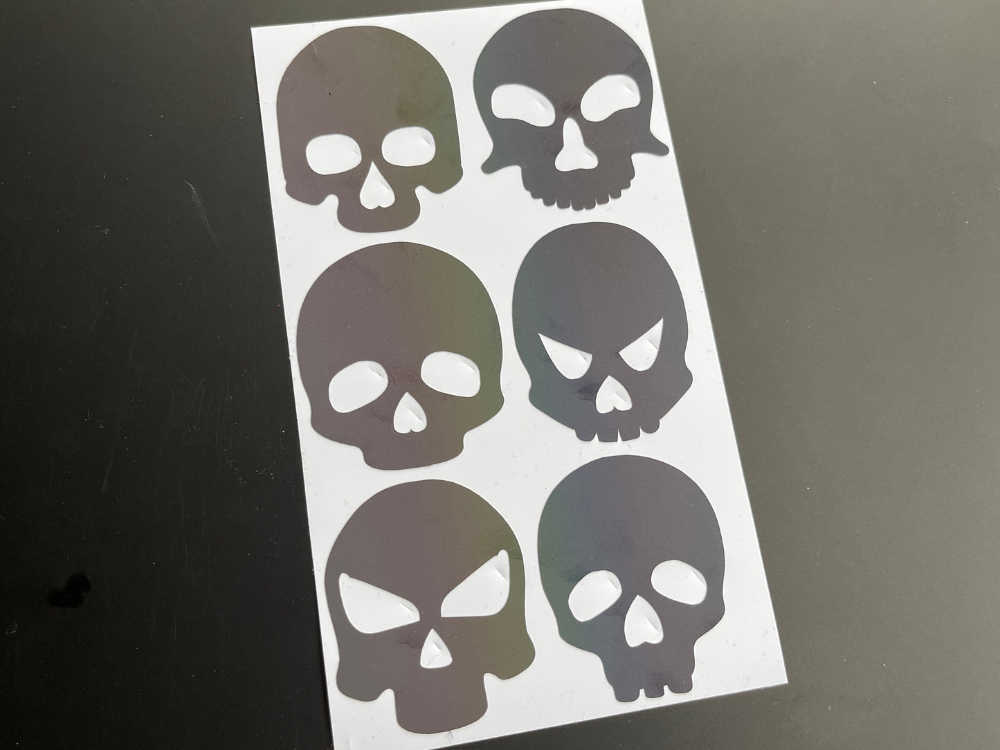 Skull Mix Reflective Rainbow Bright Bike Stickers