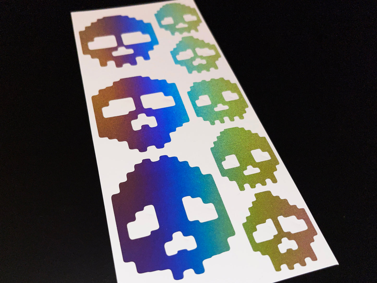 Skull (Assorted) Reflective Rainbow Bright Bike Stickers