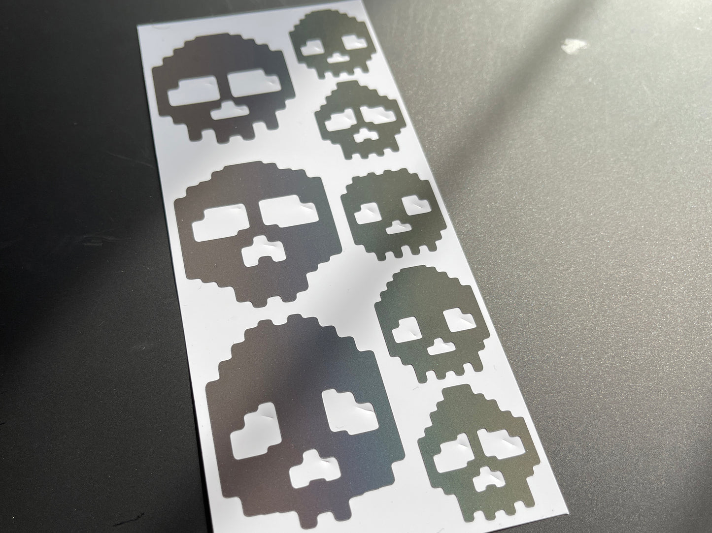 Skull (Assorted) Reflective Rainbow Bright Bike Stickers