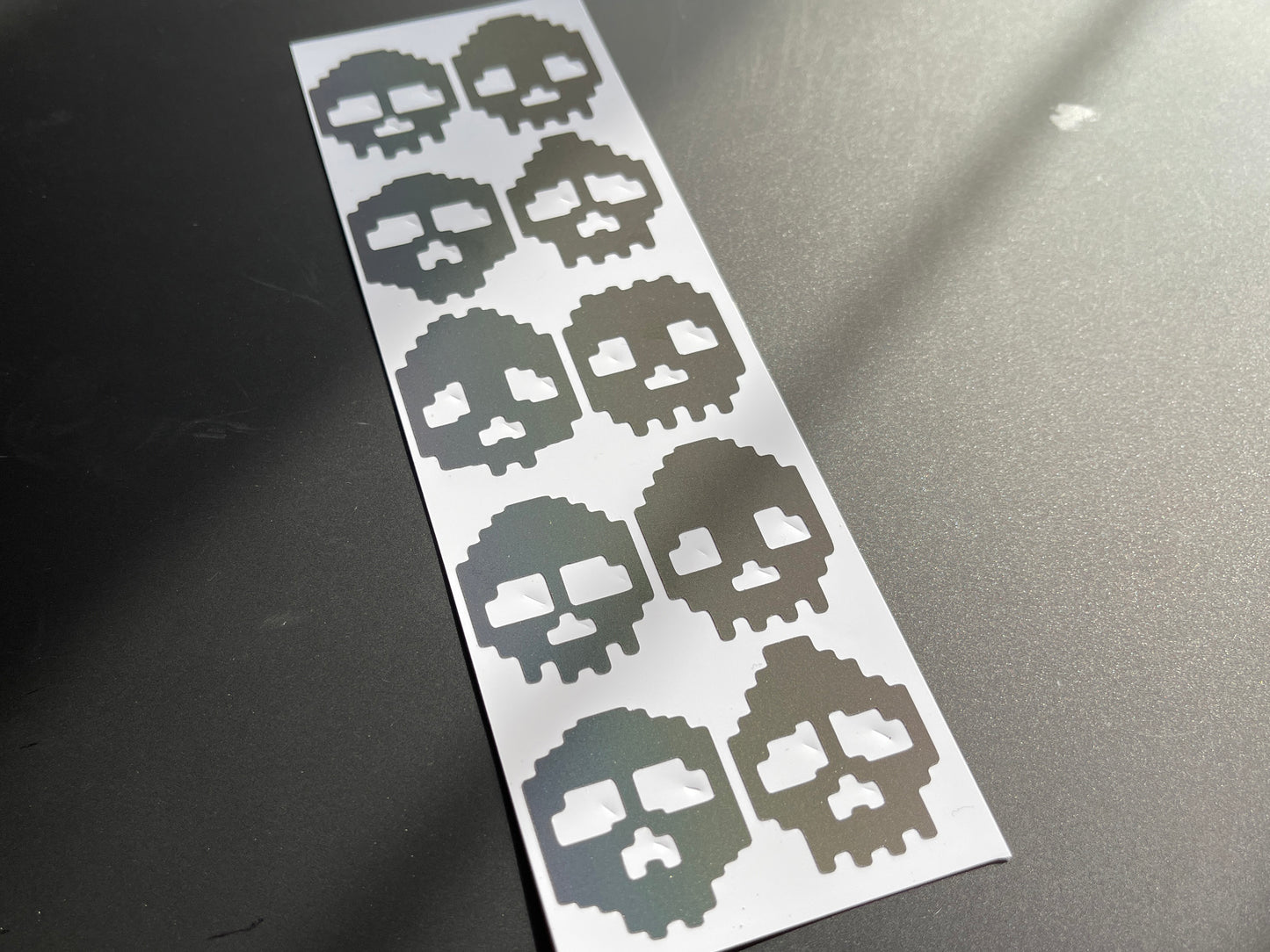 Skull (Small) Reflective Rainbow Bright Bike Stickers