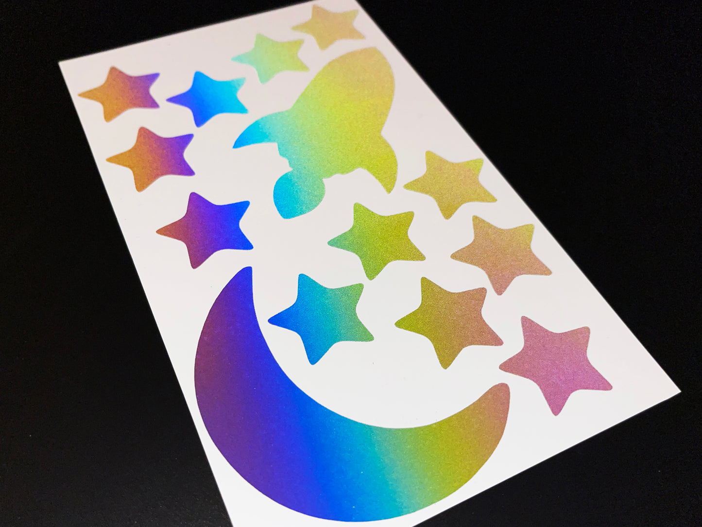 Space (Large) Reflective Rainbow Bright Bike Stickers