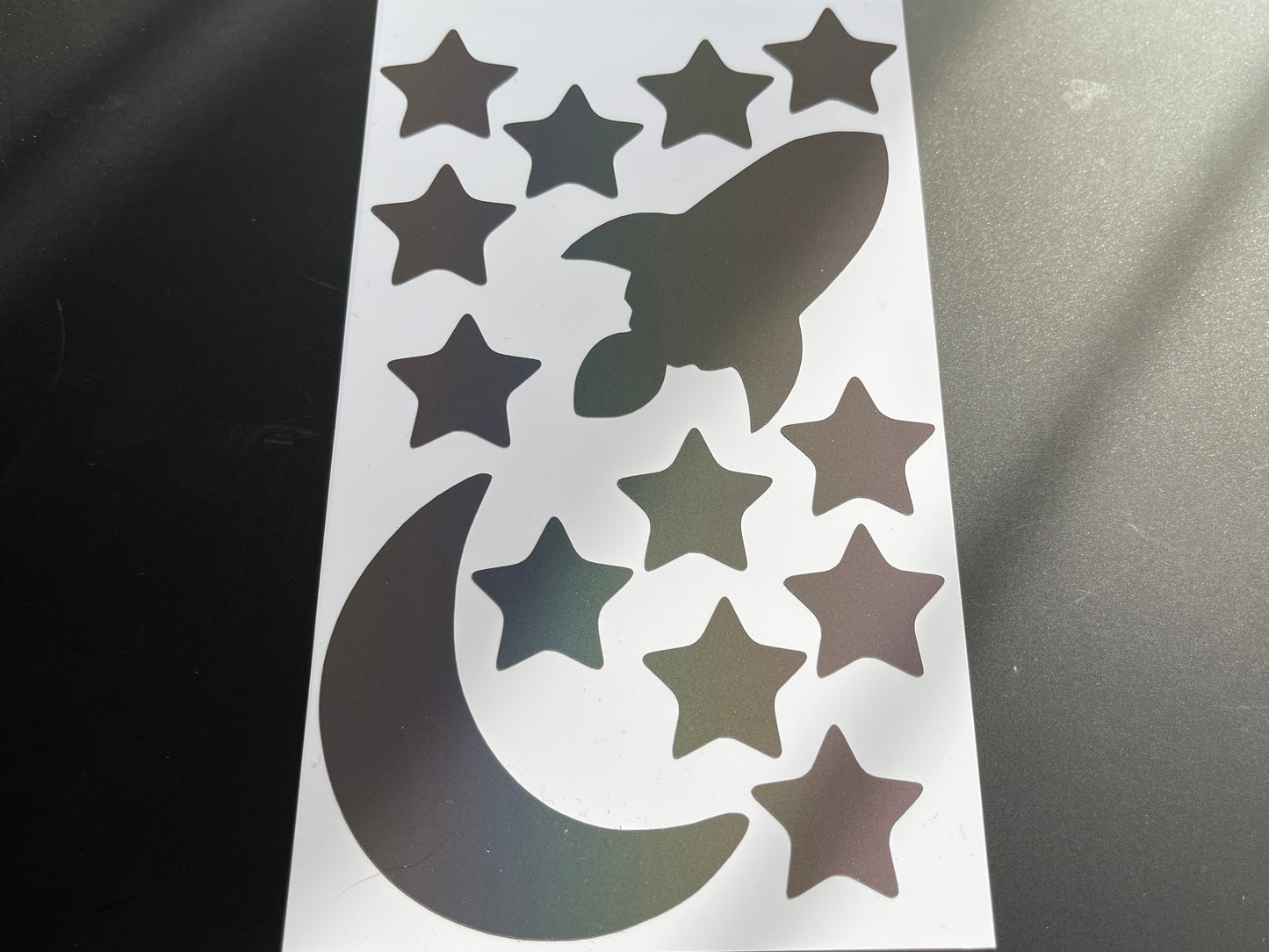 Space (Large) Reflective Rainbow Bright Bike Stickers