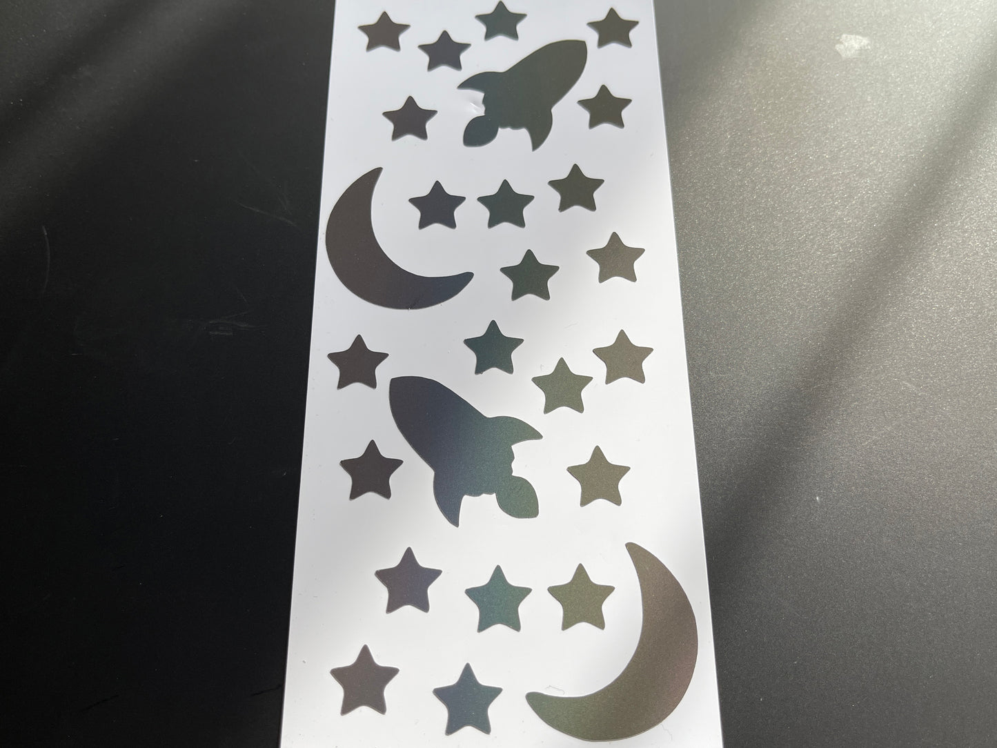 Space Reflective Rainbow Bright Bike Stickers