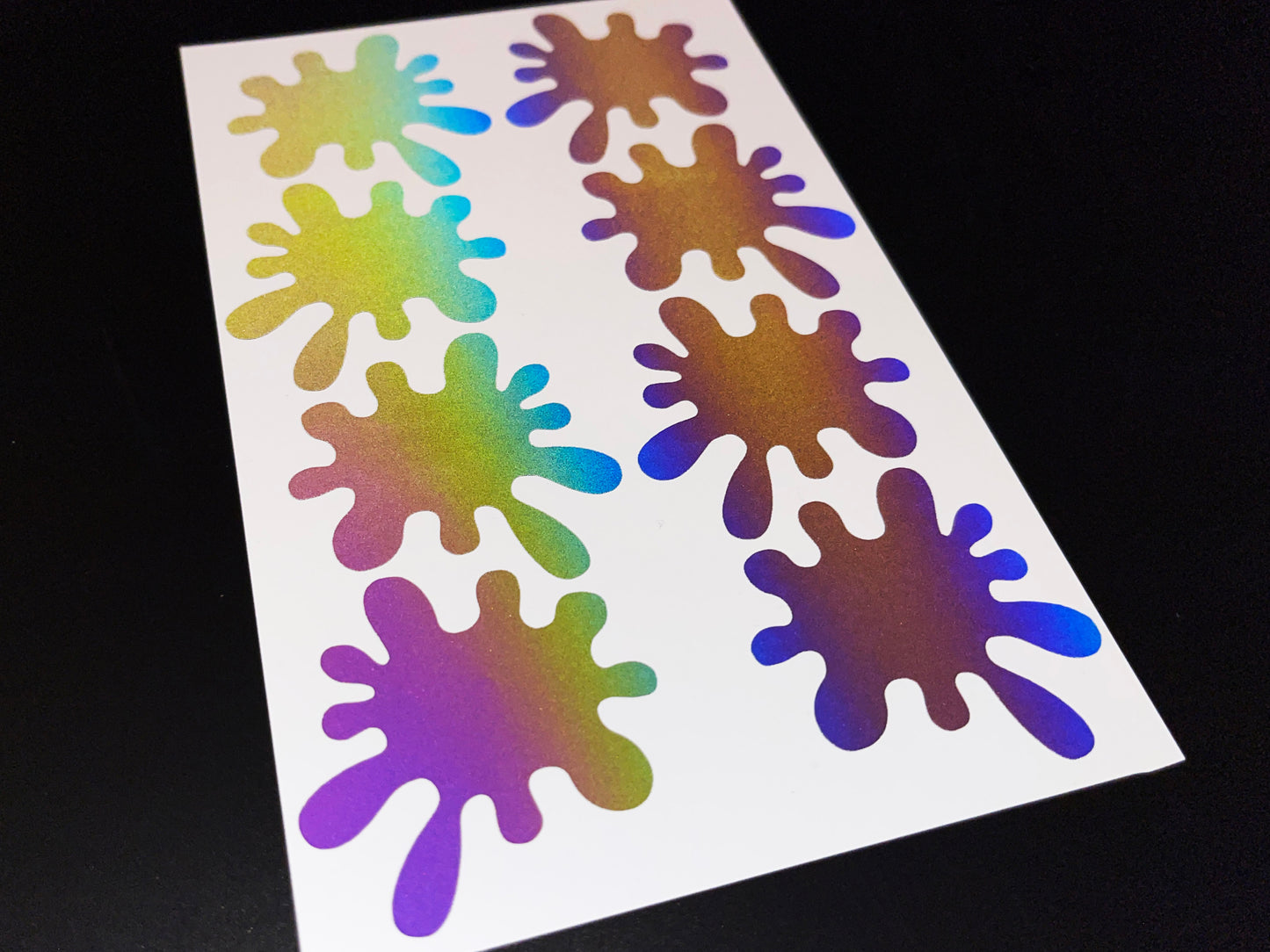 Splash Ruv Sticker Splat Splash (Medium) Reflective Rainbow Bright Bike Stickers – Veloviz ...