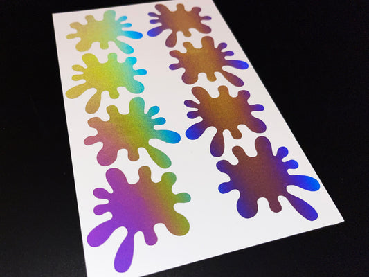 Splat Splash (Medium) Reflective Rainbow Bright Bike Stickers