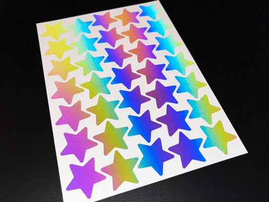 Star (Small) Reflective Rainbow Bright Bike Stickers