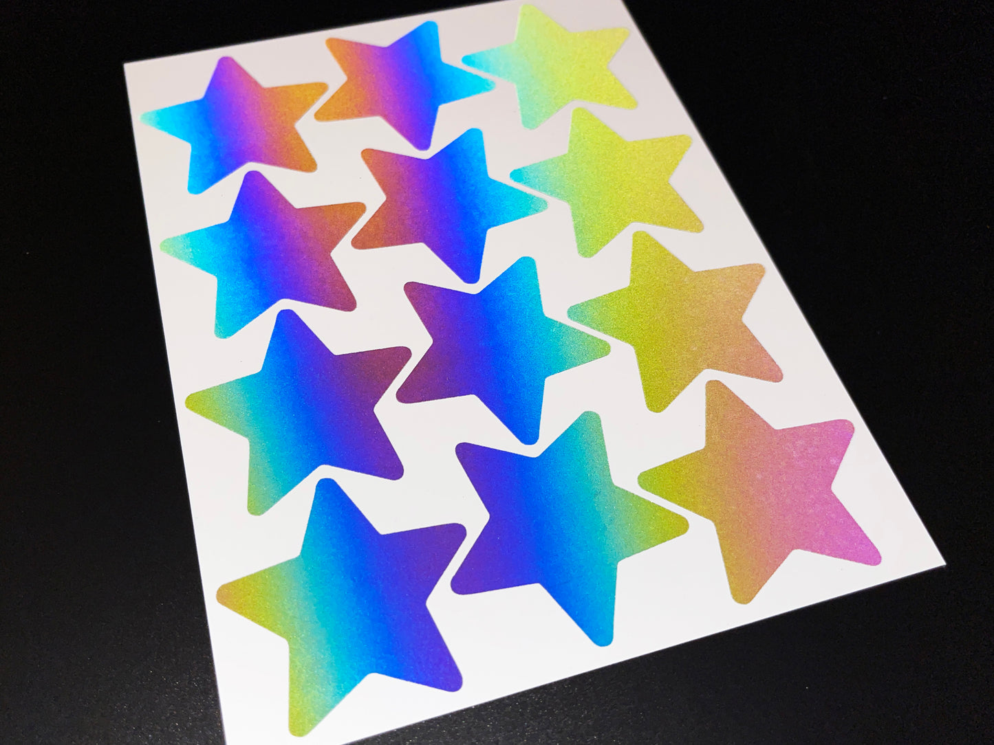 Star (Medium) Reflective Rainbow Bright Bike Stickers