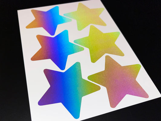 Star (Large) Reflective Rainbow Bright Bike Stickers