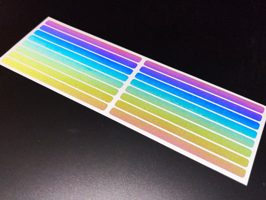 Strip (Small) Reflective Rainbow Bright Bike Stickers