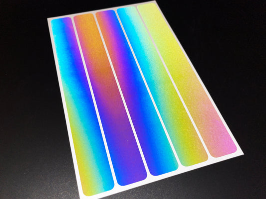 Strip (Large) Reflective Rainbow Bright Bike Stickers