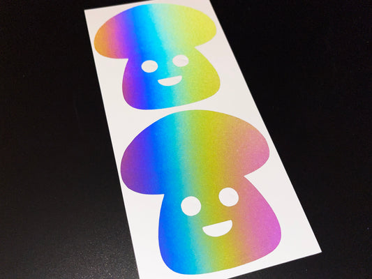 Toadstool (Large) Reflective Rainbow Bright Bike Stickers