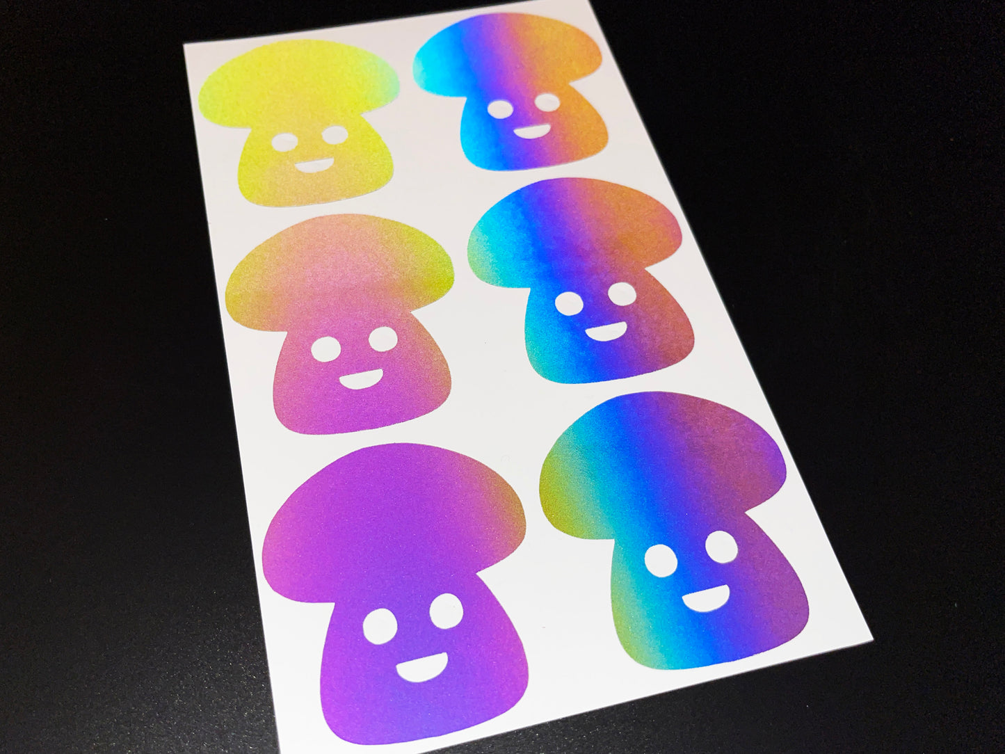 Toadstool (Medium) Reflective Rainbow Bright Bike Stickers